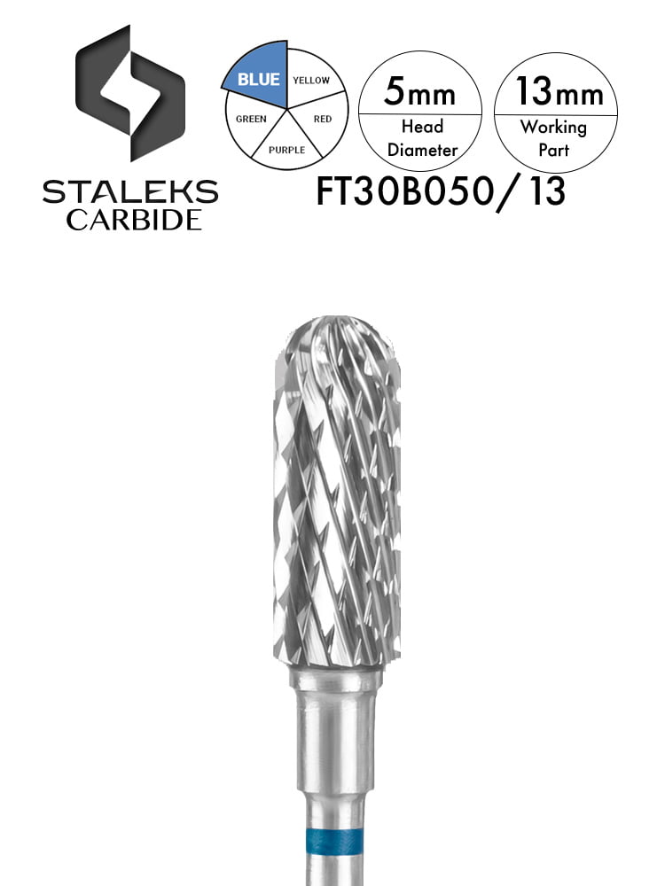 Staleks PRO Carbide Nail Drill Bit “Rounded Cylinder” 6 Carbide Safe Rounded Cylinder blue 5mm