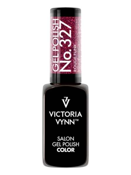 Reflective disco gel polish Victoria VYNN 327 Rouge Funk