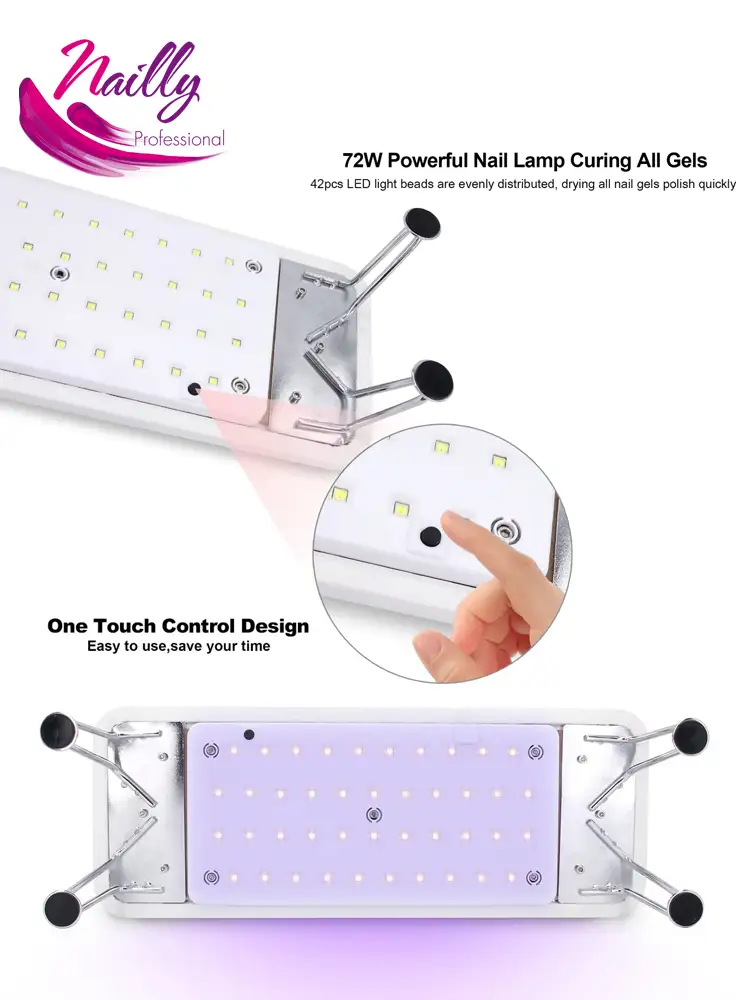 H5 Dual 2in1 UV LED Lamp and Hand Arm Rest Black 72 Watt