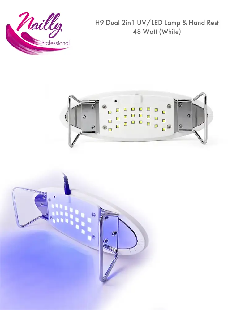 H9 Dual 2in1 UV LED Lamp and Hand Arm Rest oval white 48 watt 1 1