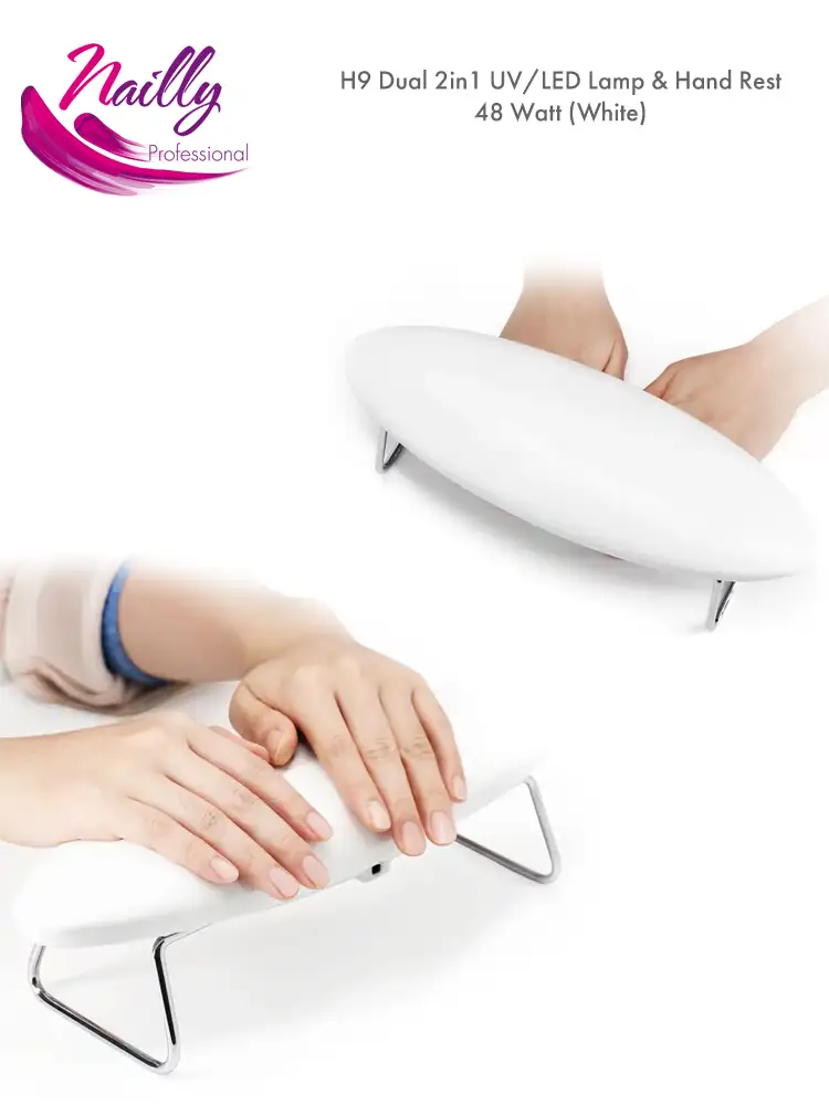 H9 Dual 2in1 UV LED Lamp and Hand Arm Rest oval white 48 watt 1 2