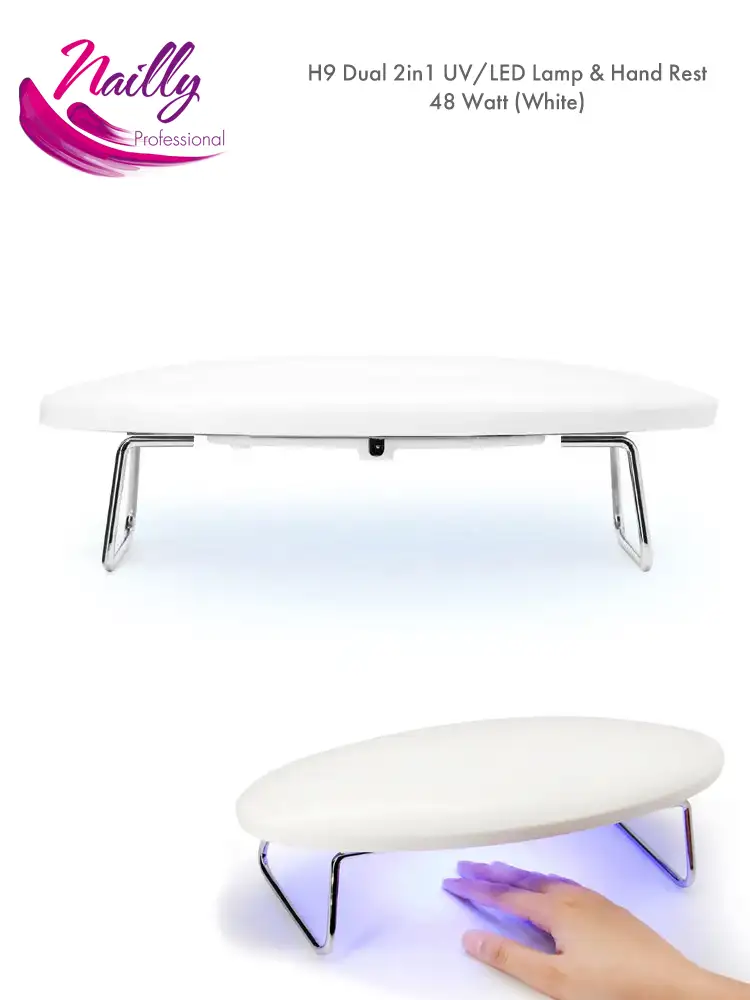 H9 Dual 2in1 UV LED Lamp and Hand Arm Rest oval white 48 watt 1 3