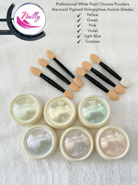 Nailly Professional Aurora Mermaid Powder Pigments (Pack of 6)