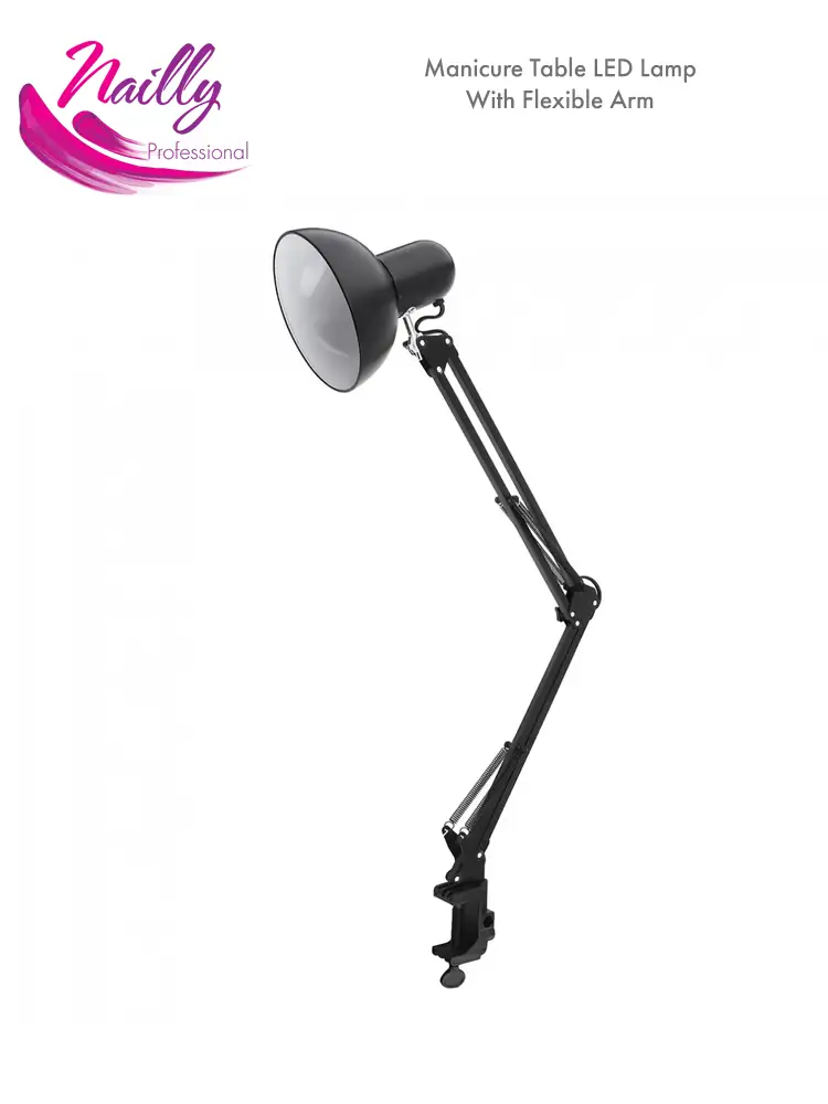 Manicure Table LED Lamp With Flexible Arm Black