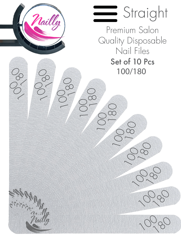 Nail Files Straight Set of 10 pcs 100180 2