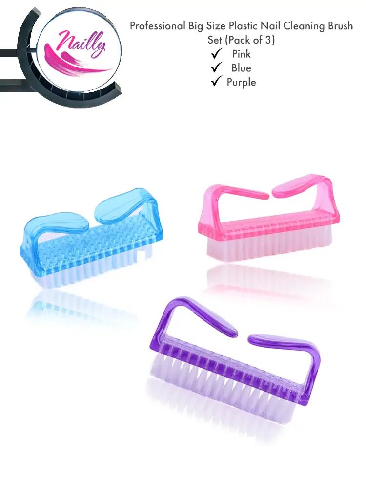 Nailly Professional Big Size Plastic Nail Cleaning Brush Set Pack of 5 Nailly Manicure Nail Care Accessories Salon Essentials