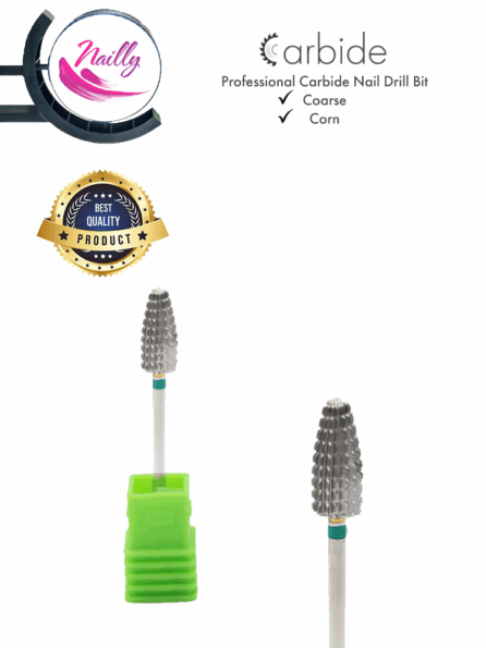 Nailly Professional Carbide Nail Drill Bit Corn Coarse Green