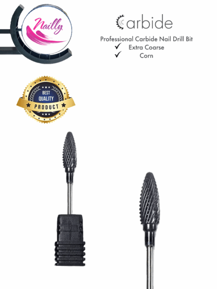 Nailly Professional Carbide Nail Drill Bit Corn Extra Coarse Black