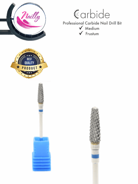 Nailly Professional Carbide Nail Drill Bit Corn Slim Medium Blue