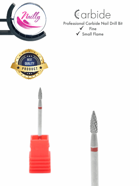 Nailly Professional Carbide Nail Drill Bit Small Flame Red