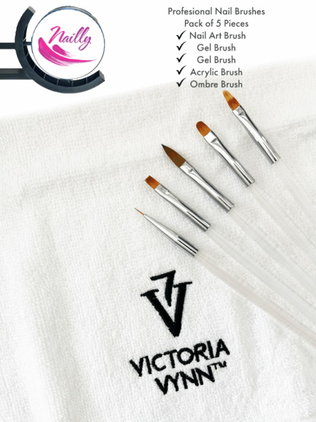 Nailly Basic Professional Set of Nail Art Brushes (Pack of 5)