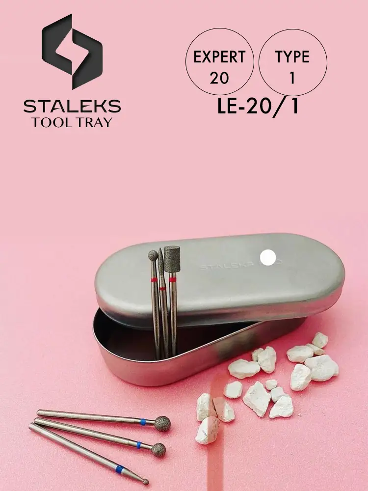 Staleks Drill Bits Tray Box with a Lid Expert 20 Type 1 10 staleks drill bits tray with a lid expert 20 type 1