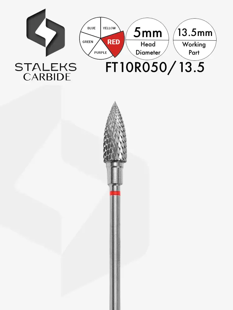 staleks pro flame carbide nail bit head diameter 5mm working part 13.5mm ft10r05013.5
