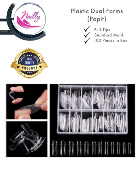 Nailly Professsional Dual Forms Plastic Full Form Standard Mold 100 Pieces