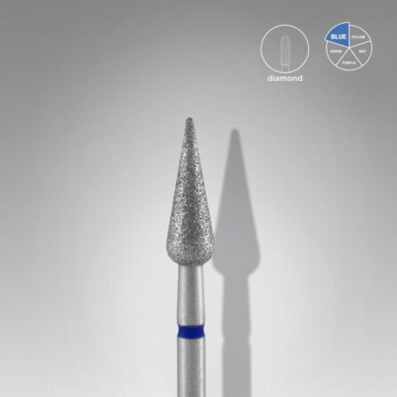 Staleks Nail Bits 6 Staleks Diamond Bit Pointed Pear Blue Diameter 4 mm FA100B040/12