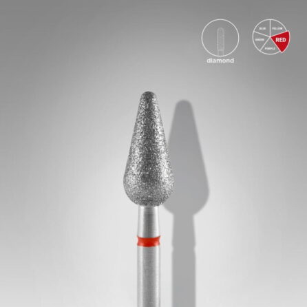 Staleks Nail Bits 8 Staleks Diamond Bit Rounded Pear Red Diameter 5 mm FA101R050/12