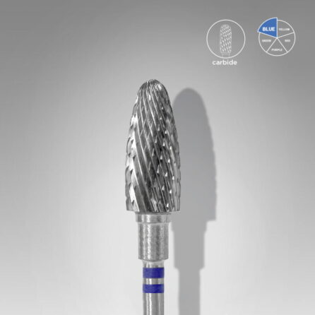 Staleks Nail Bits 23 STALEKS PRO Carbide nail drill bit for left-handed users corn blue EXPERT head diameter 6 mm / working part 14 mm