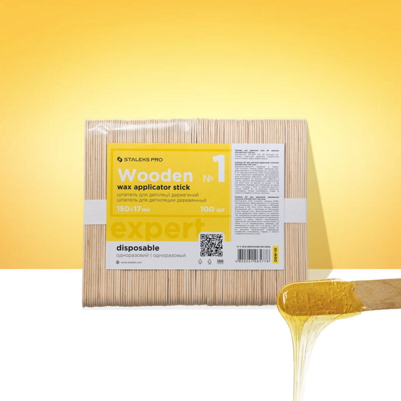 Staleks PRO Wooden wax applicator stick EXPERT 150×17 mm (100 pcs) 2 shpatel dlya depilyaczii dsw 10 800x800 1