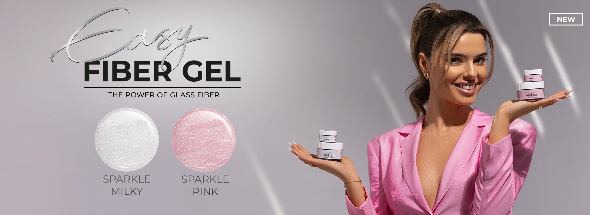 Home 8 victoria vynn easy fiber gel sparkle milky and sparkle pink