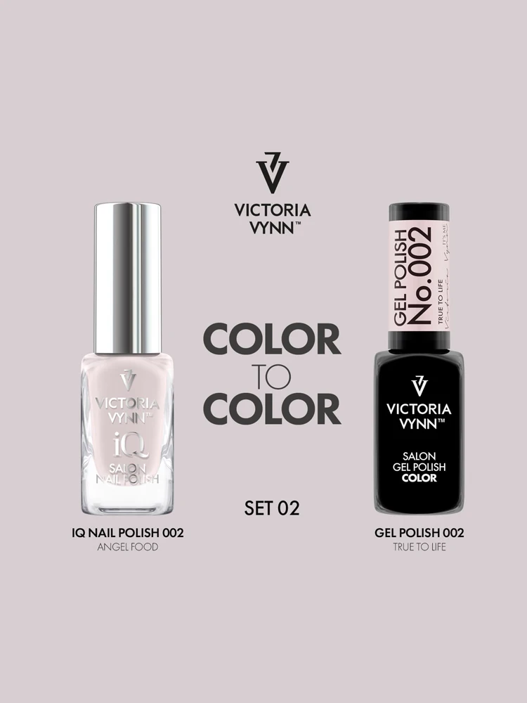 Victoria VYNN 2 Pack Gel Polish 02 + iQ Nail Polish 02 4 gp2 iq2 color to color