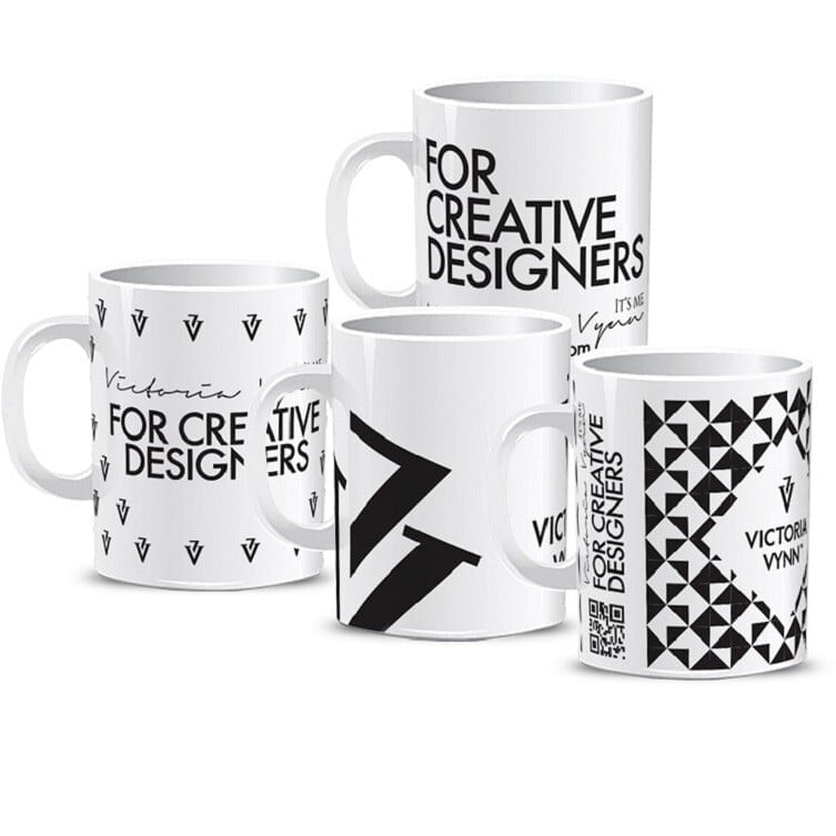 kubek z nadrukiem vv bialy