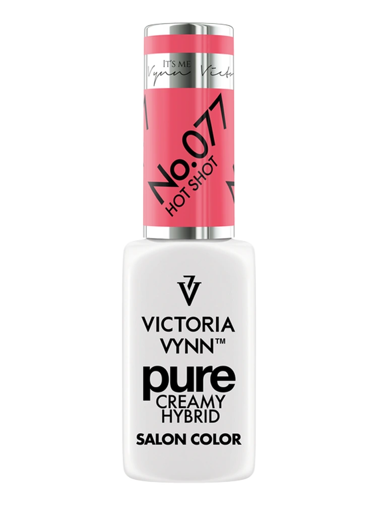 Pure Creamy Hybrid Gel Polish No. 077 Hot Shot 2 Best Bright Neon Pink Nails Victoria VYNN Pure Creamy Hybrid 077 Hot Shot