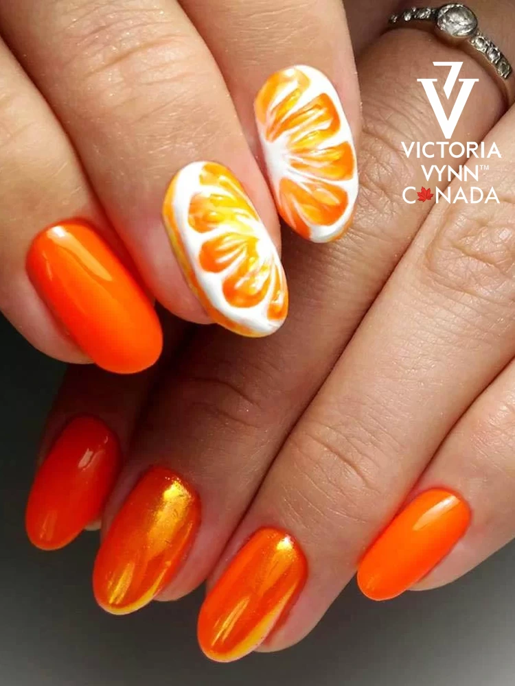 Pure Creamy Hybrid Gel Polish No. 075 Hot Orange 6 Best Burn Orange Nails Victoria VYNN Pure Creamy Hybrid 075 Hot Orange