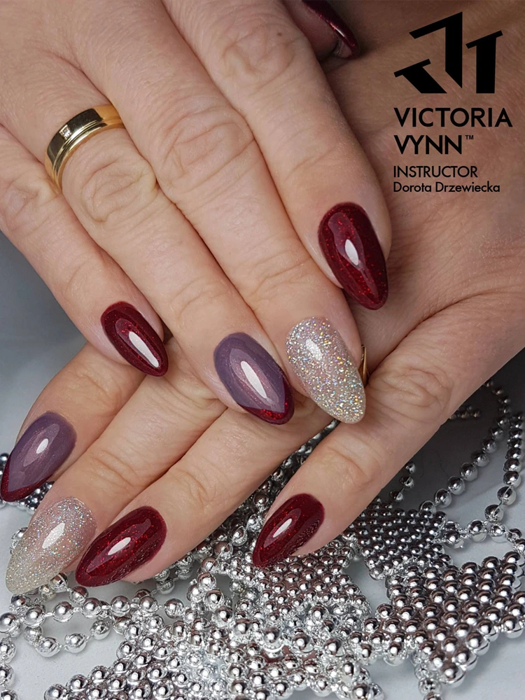 Best Glitter Cherry Red Nails Victoria VYNN Pure Creamy Hybrid 049 Remember me 1 1
