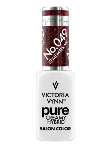 Best Glitter Cherry Red Nails Victoria VYNN Pure Creamy Hybrid 049 Remember me
