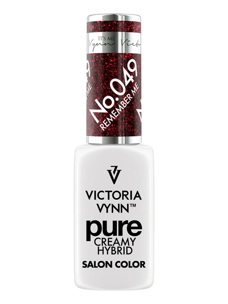 Best Glitter Cherry Red Nails Victoria VYNN Pure Creamy Hybrid 049 Remember me