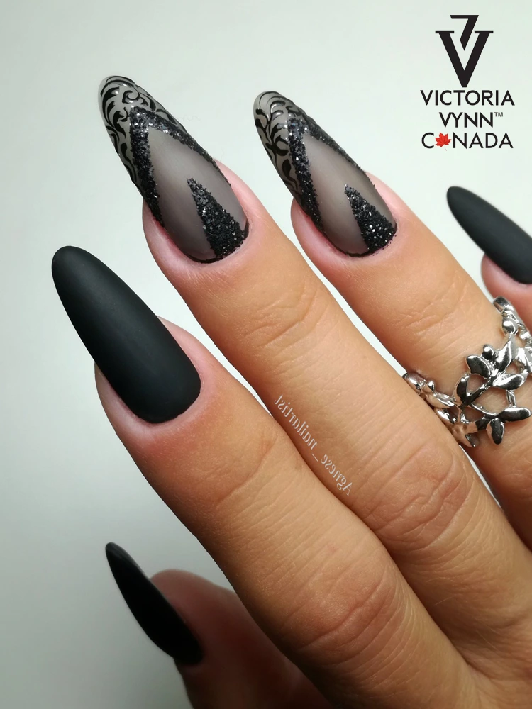 Best Intense Black Gel Nails Victoria VYNN Pure Creamy Hybrid 036 Jet Black 1 7