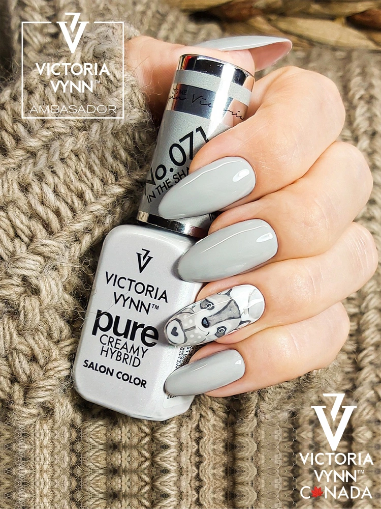Best Light Grey Nails Victoria VYNN Pure Creamy Hybrid 071 in the shadow