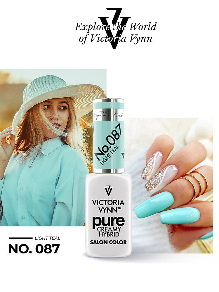 Pure Creamy Hybrid Gel Polish No. 087 Light Teal 8 Best Mint Green Nails Victoria VYNN Pure Creamy Hybrid 087 Light Teal 1 1