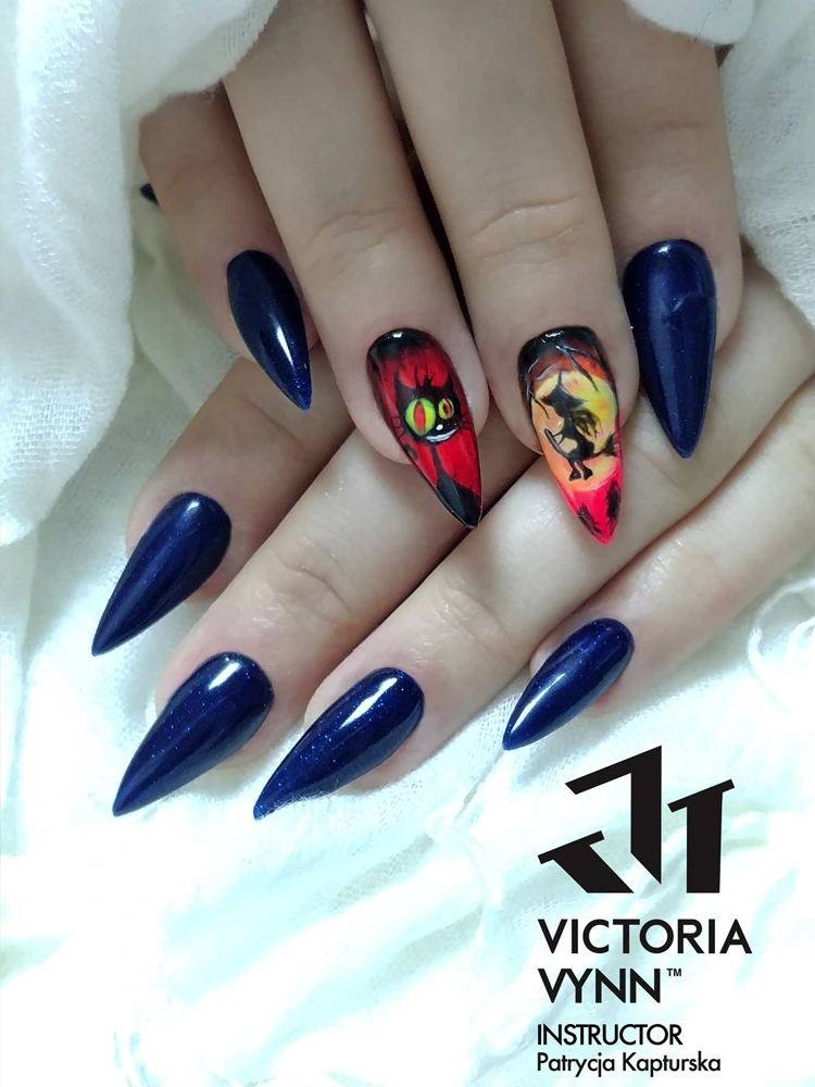 Best Navy Blue Sparkle Nails Victoria VYNN Pure Creamy Hybrid 066 Night Watch