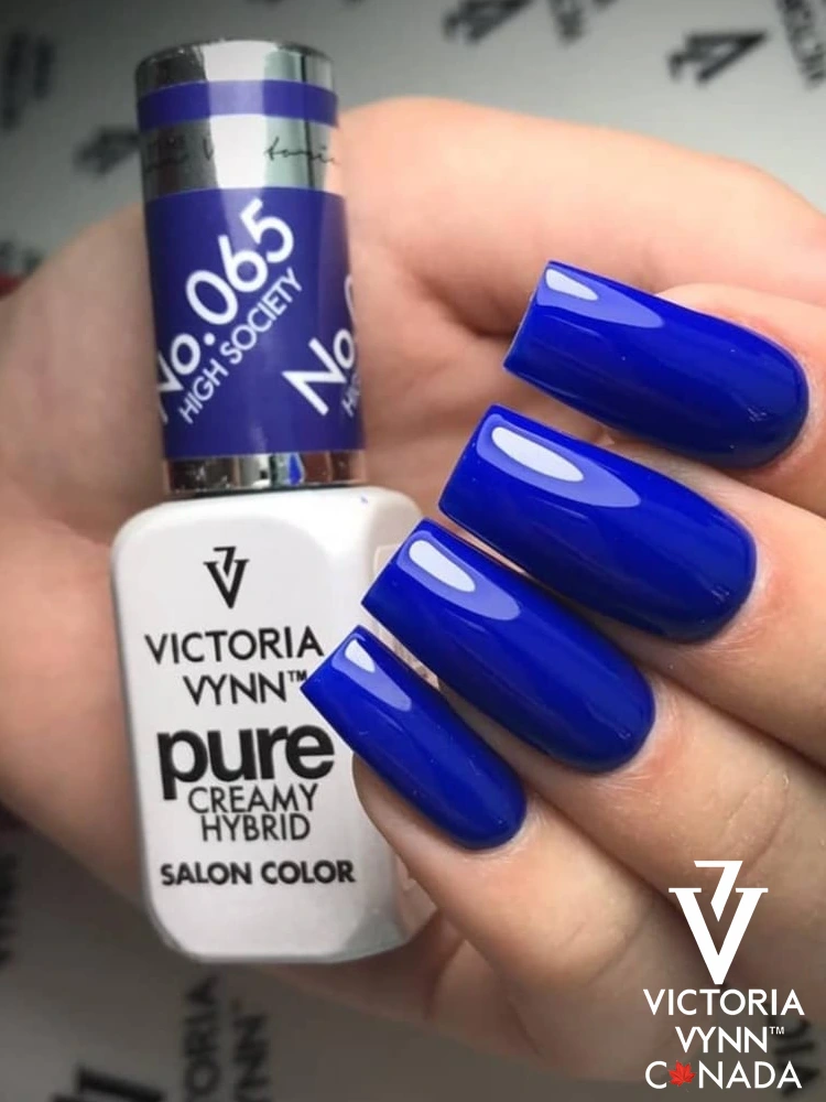 Pure Creamy Hybrid Gel Polish No. 065 High Society 4 Best Sapphire Blue Nails Victoria VYNN Pure Creamy Hybrid 065 High Society 1 4