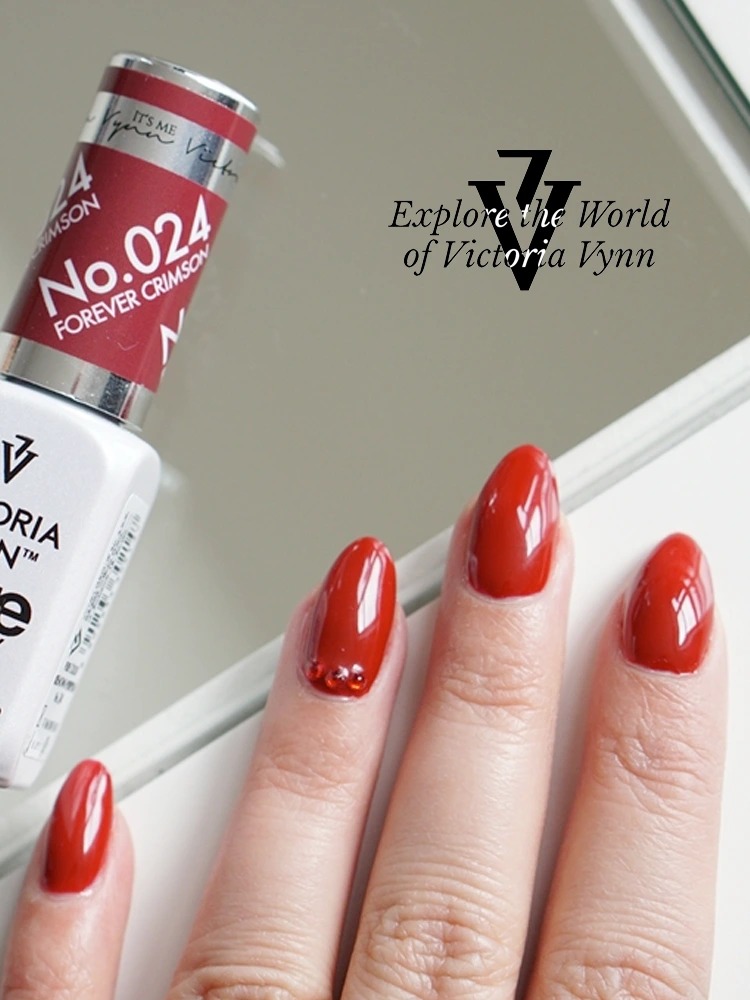 Best Selling Gel Red nail polish dark red Victoria VYNN Pure Creamy Hybrid 024 Forever Crimson 1 2