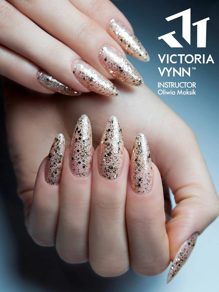 Pure Creamy Hybrid Gel Polish No. 040 Walk of Fame 4 Charming Gold Glitter Nails Victoria VYNN Pure Creamy Hybrid 040 Walk of Fame 1 2