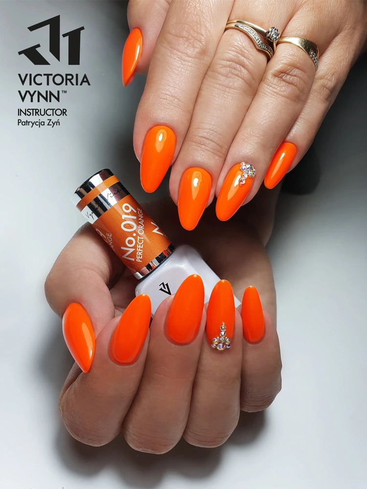 Perfect Orange Gel Nails Victoria VYNN Pure Creamy Hybrid 019 Perfect Orange 1 1