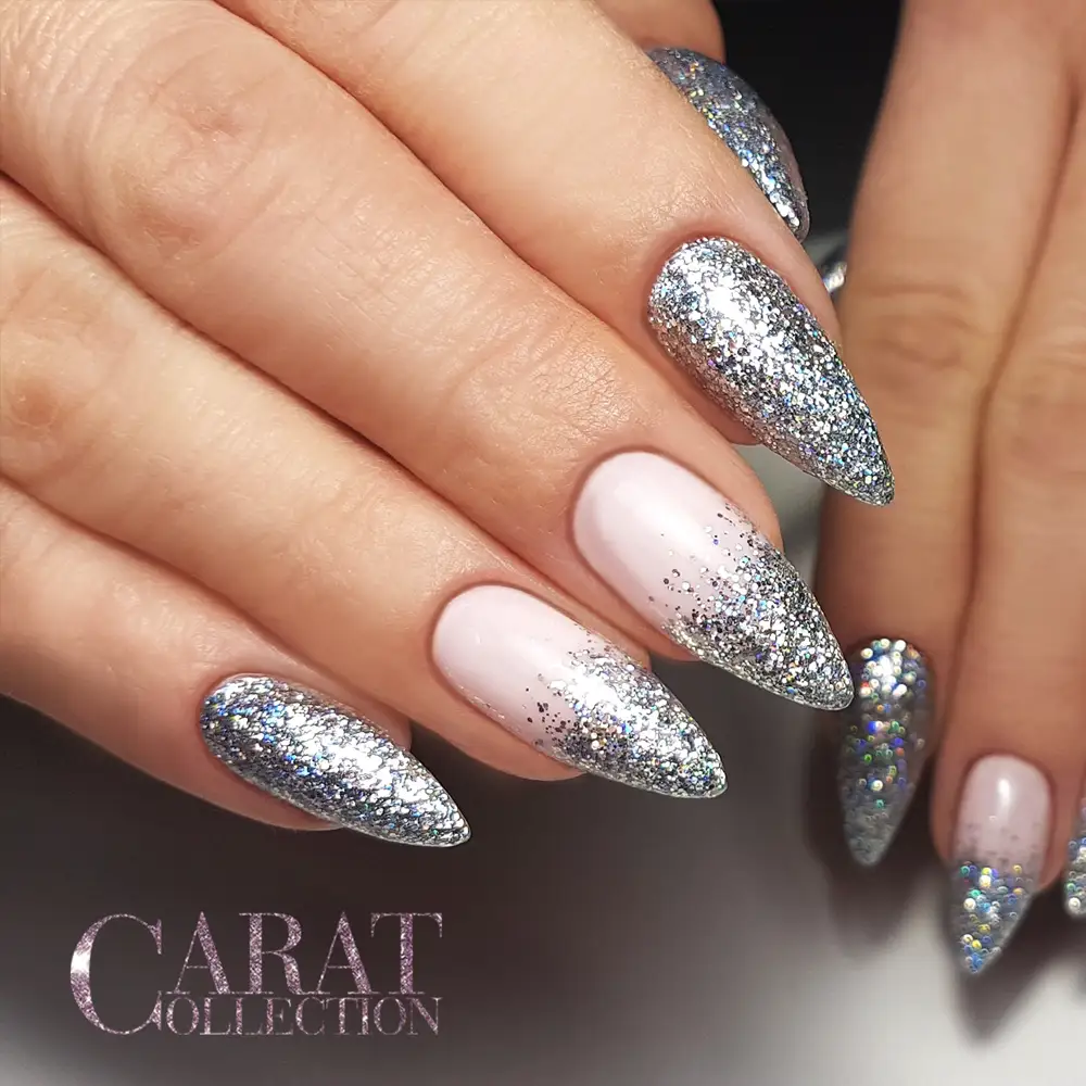 Silver glitter gel nail polish