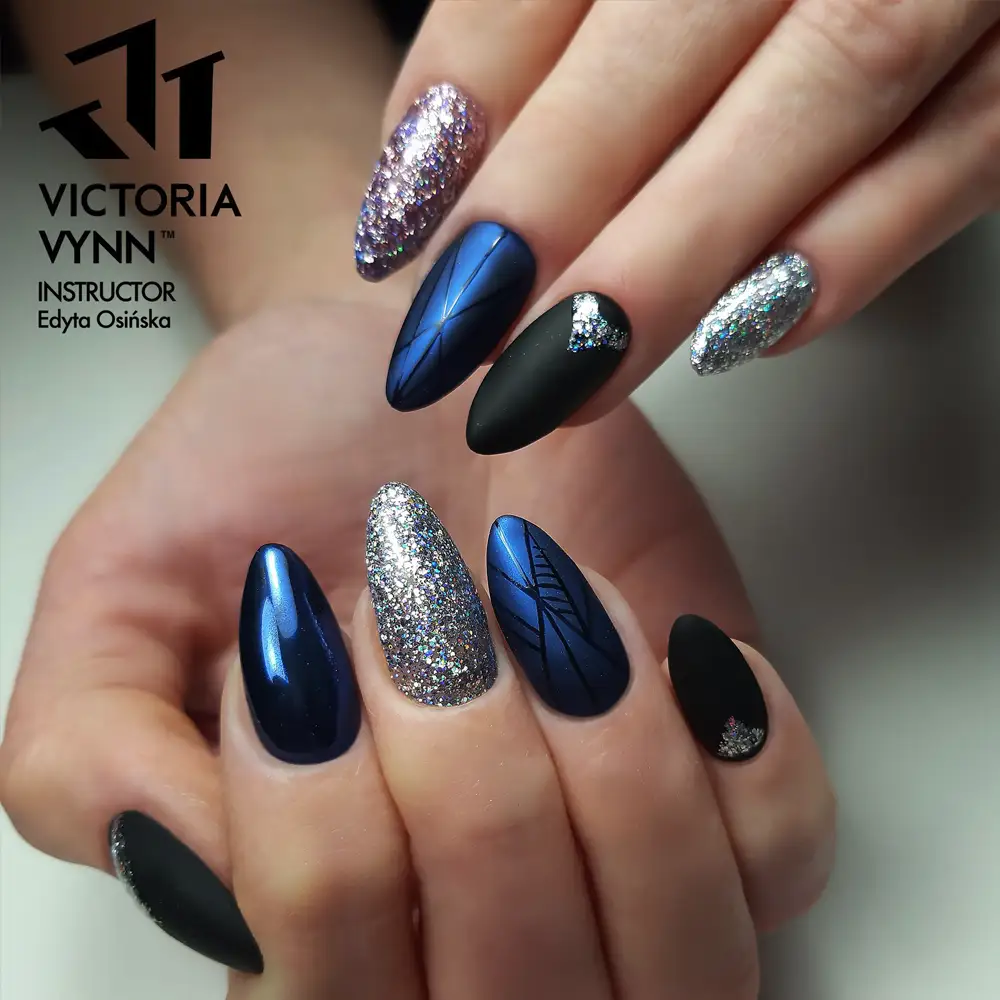 Silver glitter gel nail polish 1 2