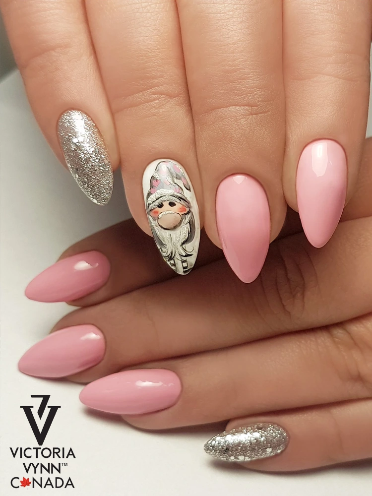 Sparkly Silver Glitter Nails Victoria VYNN Pure Creamy Hybrid 039 Luxury Silver