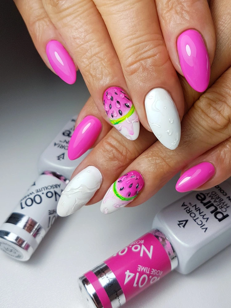 best hot bright pink nails victoria vynn pure creamy hybrid 014 rose time 1 3