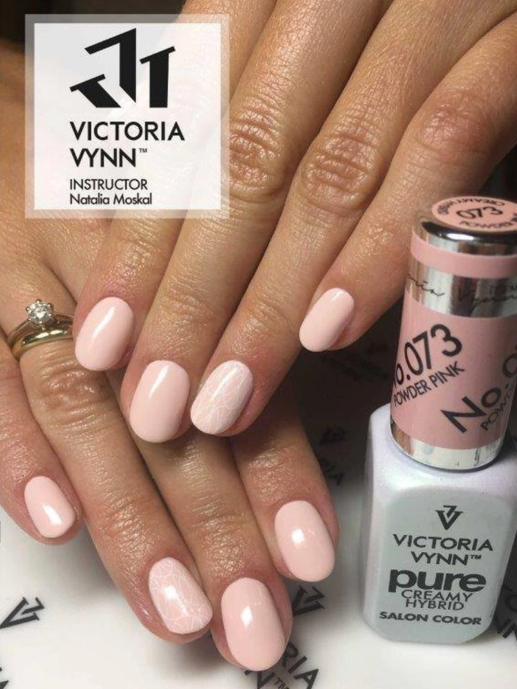 Pure Creamy Hybrid Gel Polish No. 073 Powder Pink 6 best powdery pink nails Victoria VYNN Pure Creamy Hybrid 073 Powder Pink 1 3