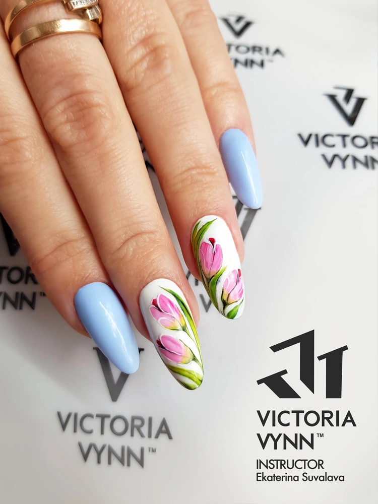 best sky light blue gel nails victoria vynn pure creamy hybrid 030 polar sky