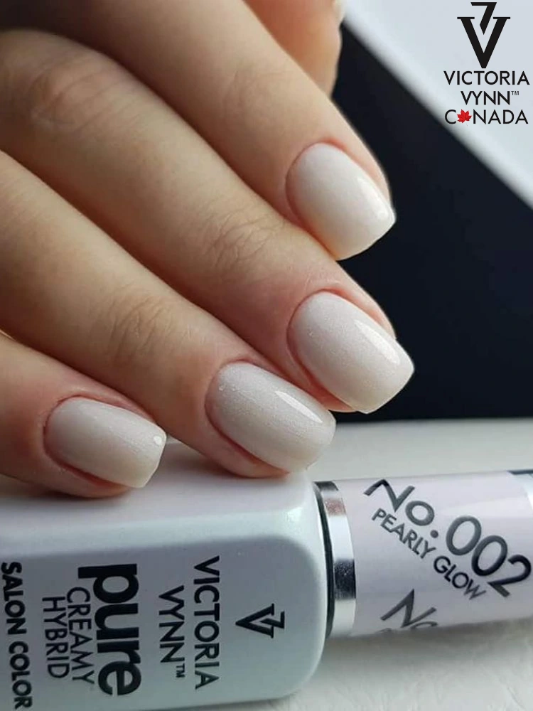 Pure Creamy Hybrid Gel Polish No. 002 Pearly Glow 4 pearl gel nail polish 1 1