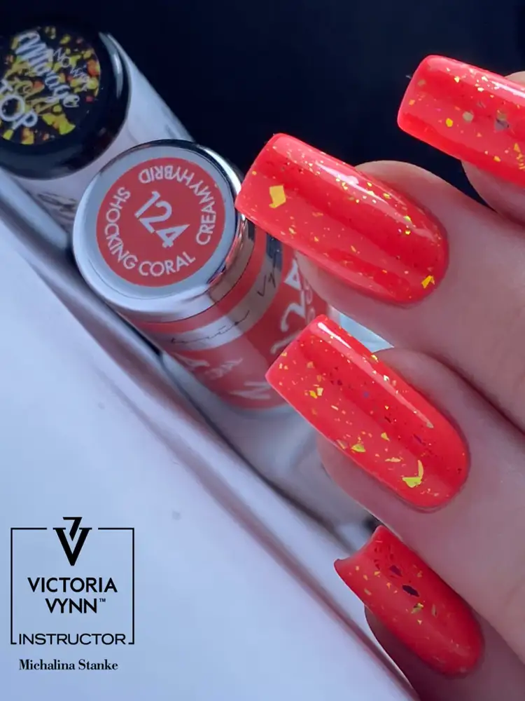 victoria vynn best shocking coral gel polish pure 124 shocking coral 1 1