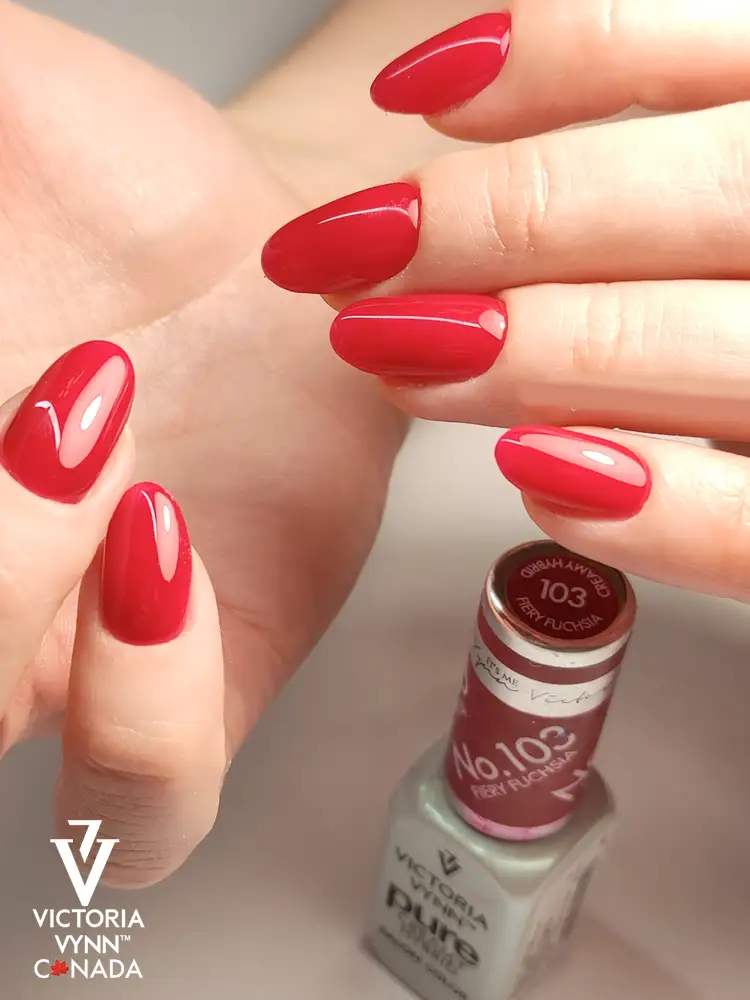 victoria vynn hot passionate fuchsia gel polish pure creamy 103 fiery fuchsia