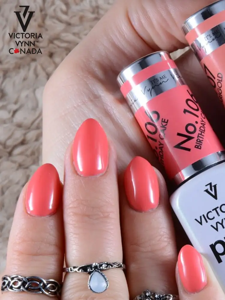 Pure Creamy Hybrid Gel Polish No. 106 Birthday Cake 6 victoria vynn pure creamy red orange nails birthday cake no. 106 1 2