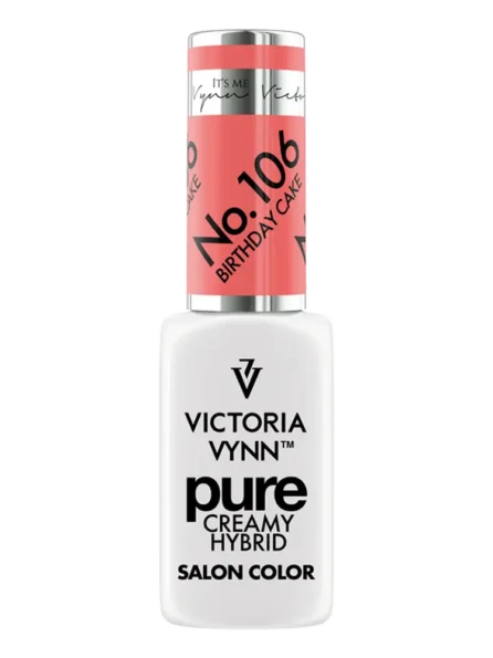 victoria vynn pure creamy red orange nails birthday cake no. 106