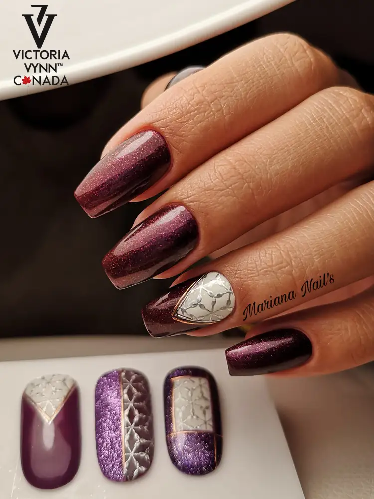 victoria vynn pure creamy sparkling burgundy nails tawny port no. 130 1 2